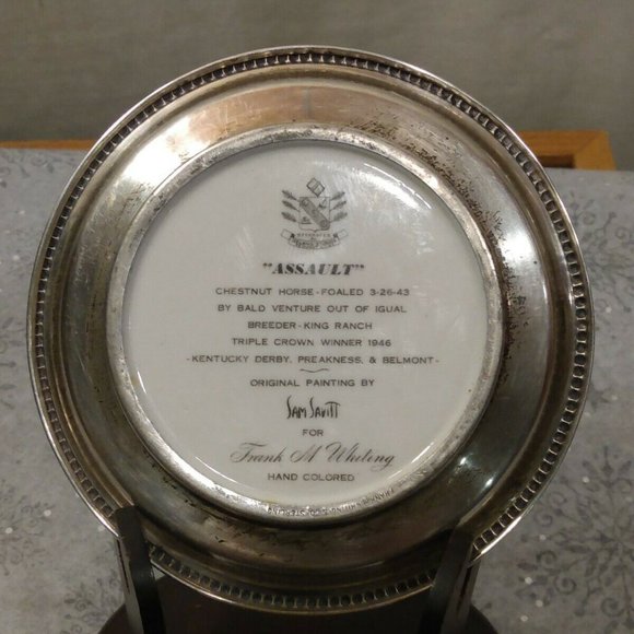 “Assault” sterling silver coaster  By Frank M Whiting Triple Crown Winner 1946 - Picture 4 of 5